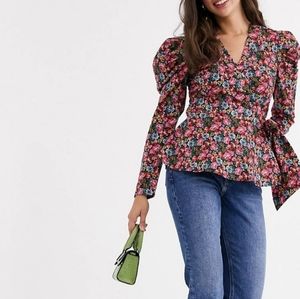 NWOT ASOS size 12 floral wrap Top